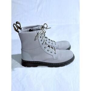 Doc Martens Combs Y Boots Size 7 Gray Canvas Grunge Streetwear Lace Up Zip